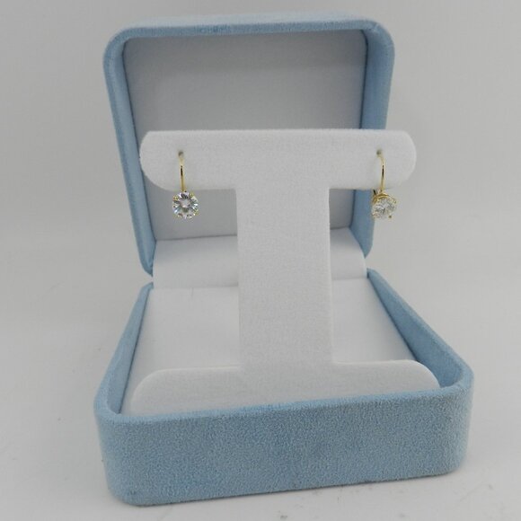 Charles & Colvard Moissanite Earrings (2 ct. t.w. Diamond  ) 14K Yellow Gold - Picture 2 of 5